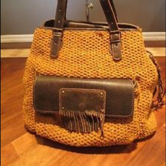 Bonfanti made in Italy wool and leather handbag - Picture 2 of 2